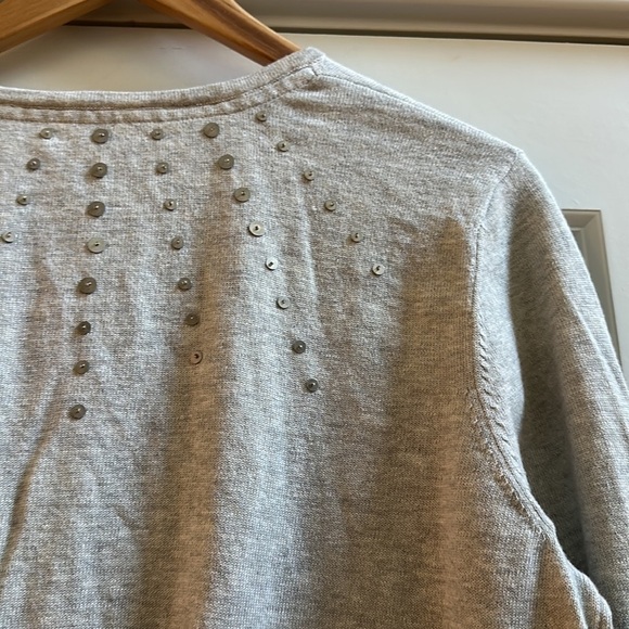 Sundance Grey Wool Cotton Blend Cardigan SzL - Picture 7 of 10